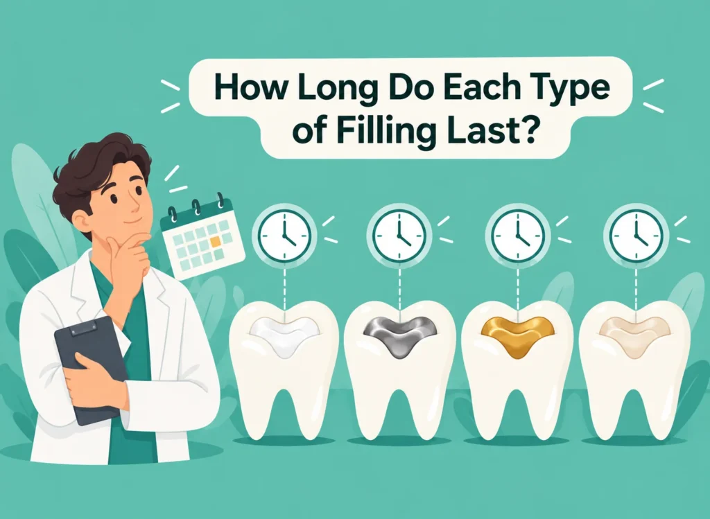 Illustration asking how long each type of filling lasts